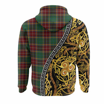Baxter Tartan Crest Hoodie Celtic Knot and Triple Trickle Spiral Symbols