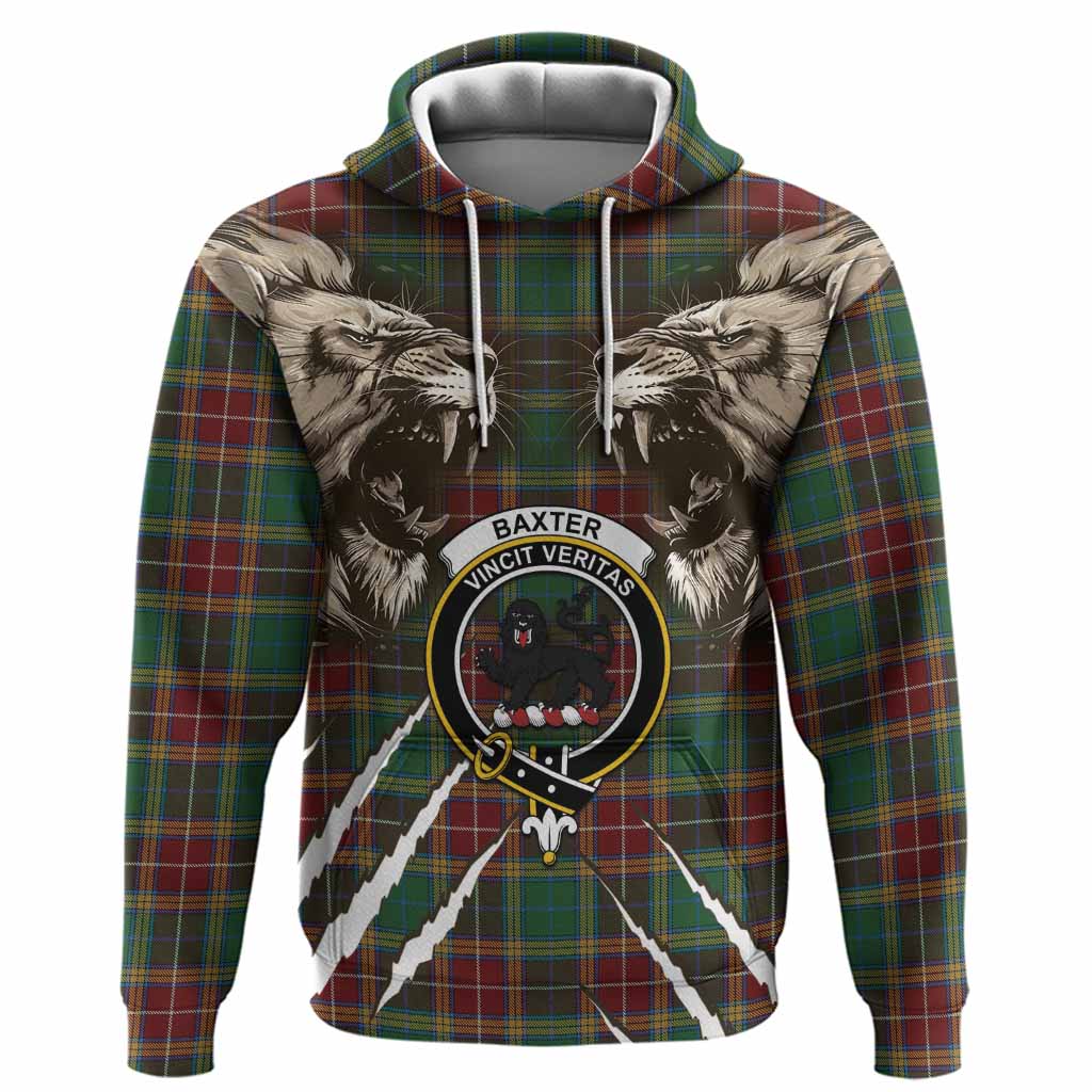 Baxter Tartan Crest Hoodie Ferocious Lion Style