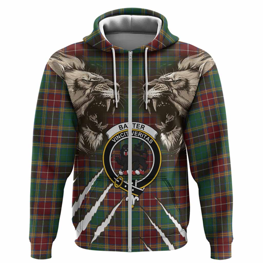 Baxter Tartan Crest Hoodie Ferocious Lion Style