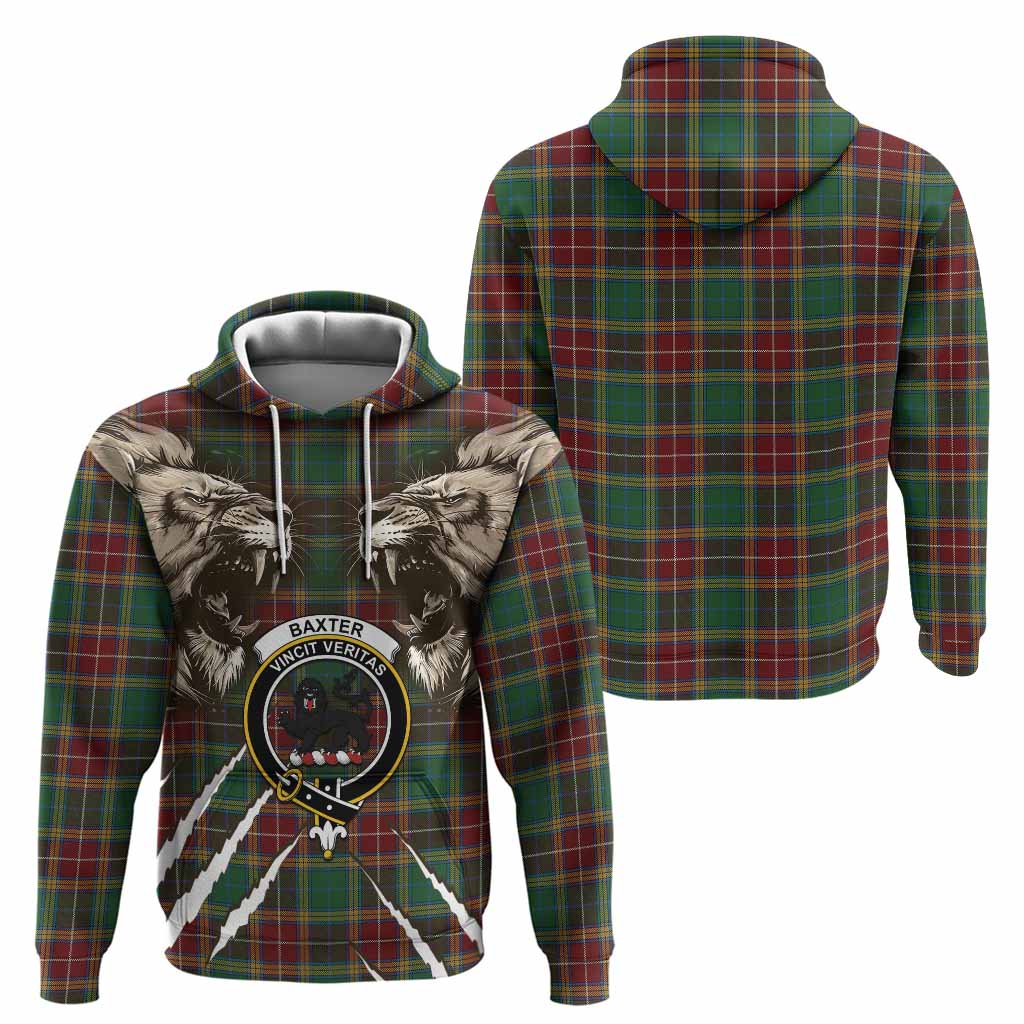 Baxter Tartan Crest Hoodie Ferocious Lion Style