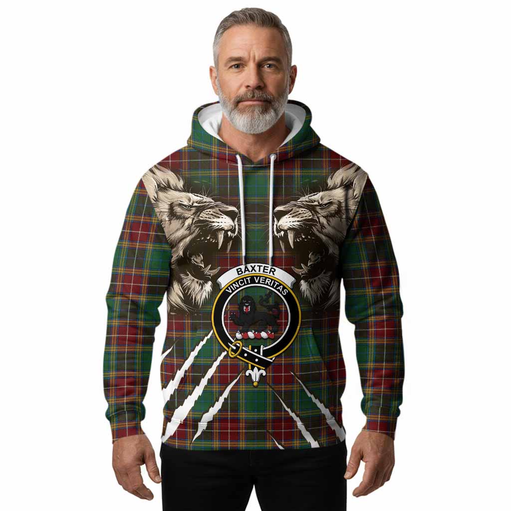 Baxter Tartan Crest Hoodie Ferocious Lion Style