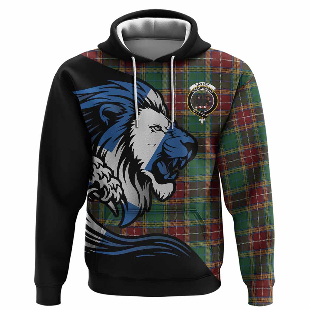 Baxter Tartan Crest Hoodie Scottish Golden Lions Wave Flow