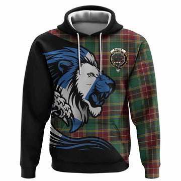 Baxter Tartan Crest Hoodie Scottish Golden Lions Wave Flow