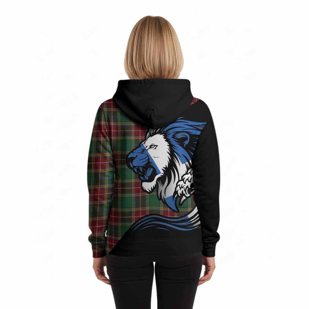 Baxter Tartan Crest Hoodie Scottish Golden Lions Wave Flow