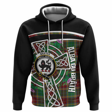 Baxter Tartan Crest Hoodie Scottish Thistle Celtic Cross Alba Gu Brath
