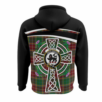 Baxter Tartan Crest Hoodie Scottish Thistle Celtic Cross Alba Gu Brath