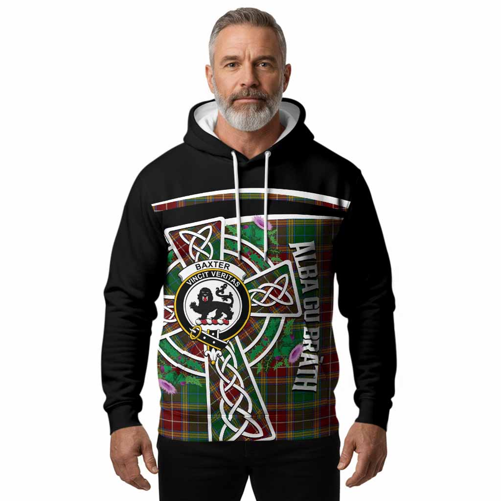 Baxter Tartan Crest Hoodie Scottish Thistle Celtic Cross Alba Gu Brath