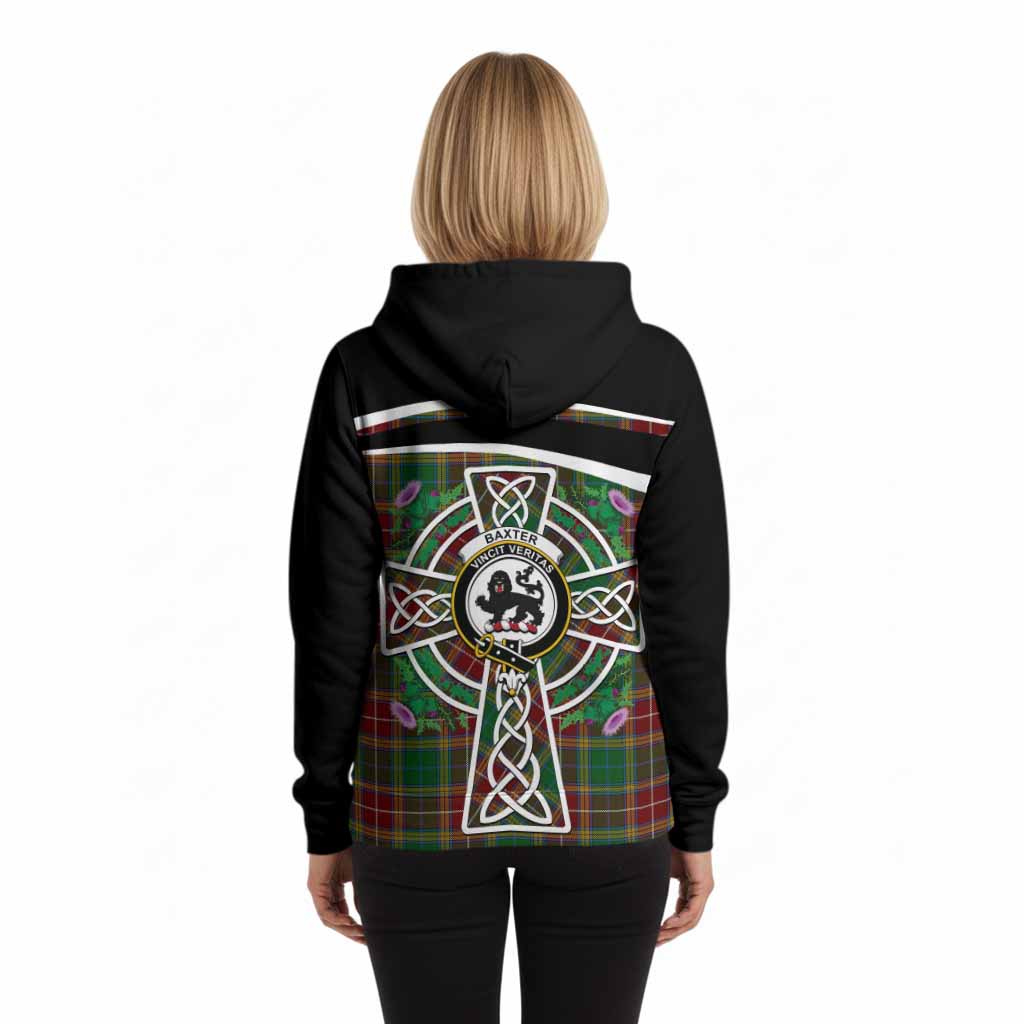Baxter Tartan Crest Hoodie Scottish Thistle Celtic Cross Alba Gu Brath