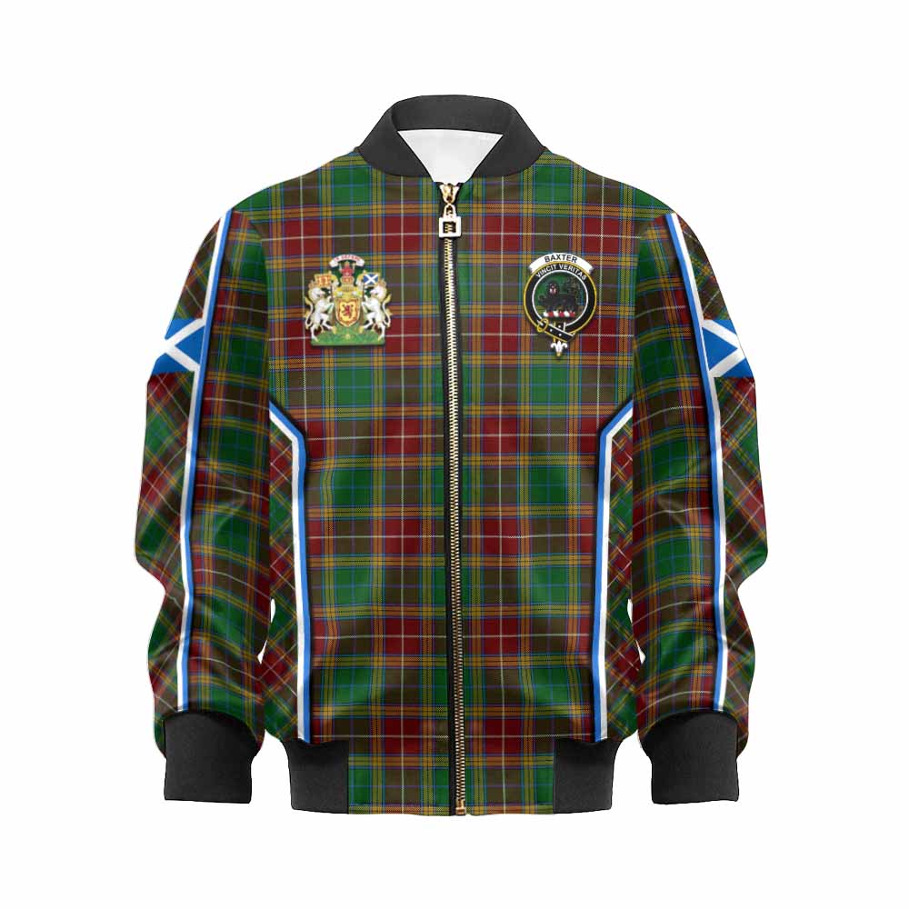 Baxter Tartan Crest Kid Bomber Jacket Scotland Coat of Arm Flag Style - Tartan Vibes Clothing
