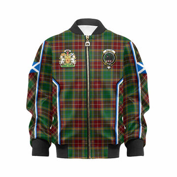 Baxter Tartan Crest Kid Bomber Jacket Scotland Coat of Arm Flag Style - Tartan Vibes Clothing