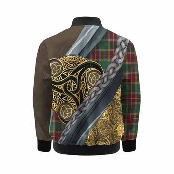 Baxter Tartan Crest Kid Bomber Jacket Scottish Triskele Celtic