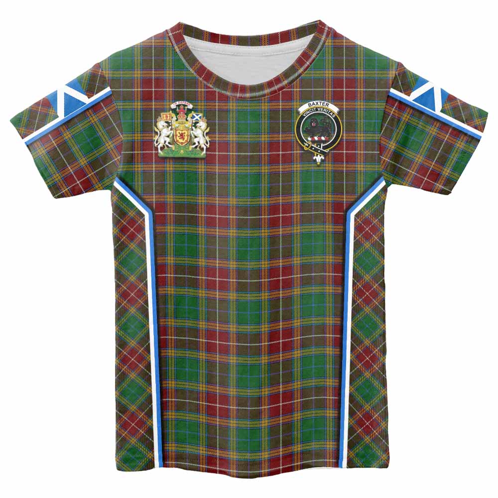 Baxter Tartan Crest Kid T-shirt Scotland Coat of Arm Flag Style - Tartan Vibes Clothing