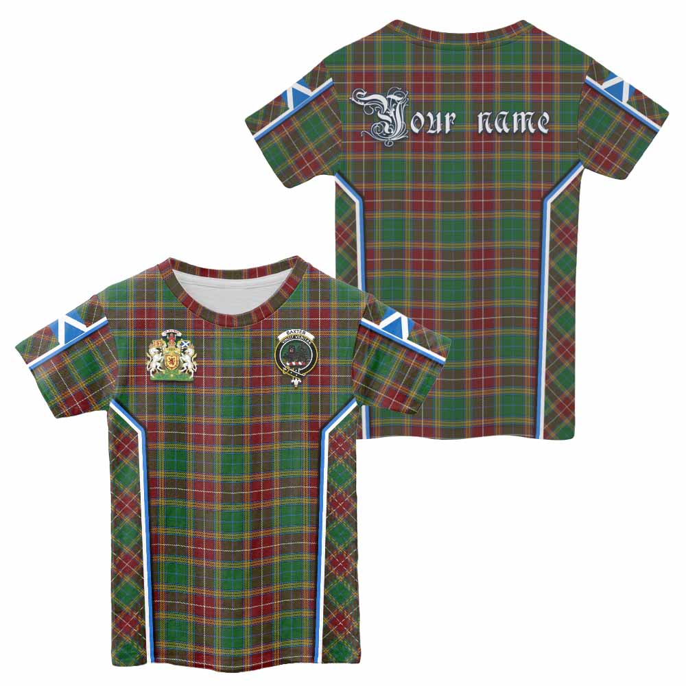 Baxter Tartan Crest Kid T-shirt Scotland Coat of Arm Flag Style - Tartan Vibes Clothing