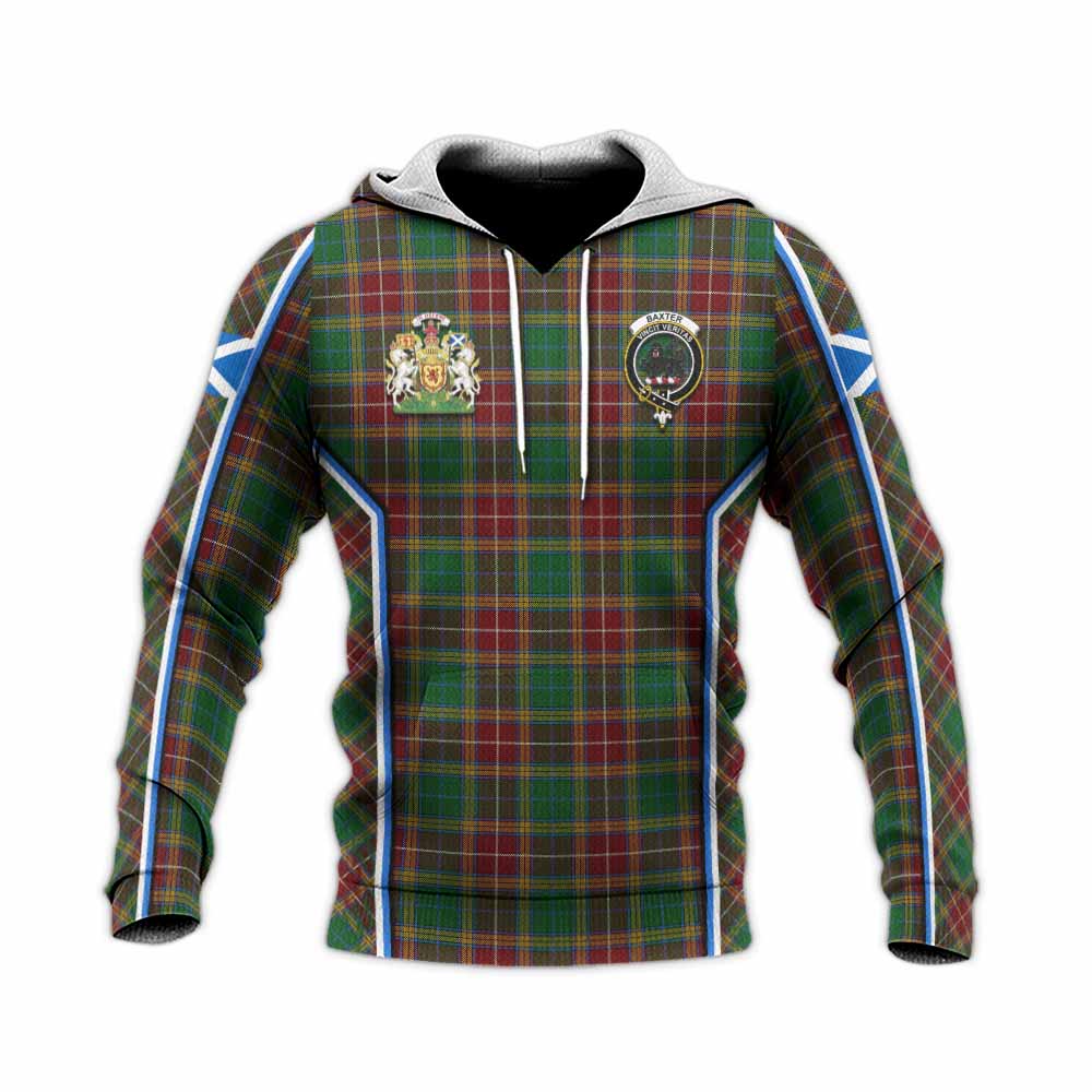 Baxter Tartan Crest Knitted Hoodie Scotland Coat of Arm Flag Style - Tartan Vibes Clothing