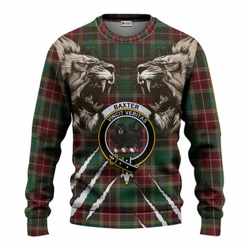 Baxter Tartan Crest Knitted Sweater Ferocious Lion Style