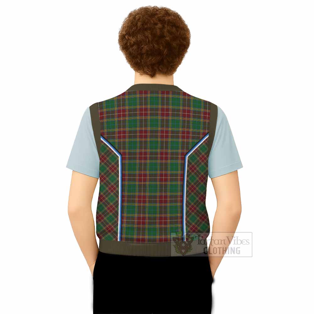Baxter Tartan Crest Knitted V-Neck Vest Scotland Coat of Arm Flag Style - Tartan Vibes Clothing