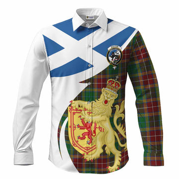 Baxter Tartan Crest Lion Rampant Long Sleeve Button Shirts Classic Scottish Style Men's Shirt S - Tartan Vibes Clothing
