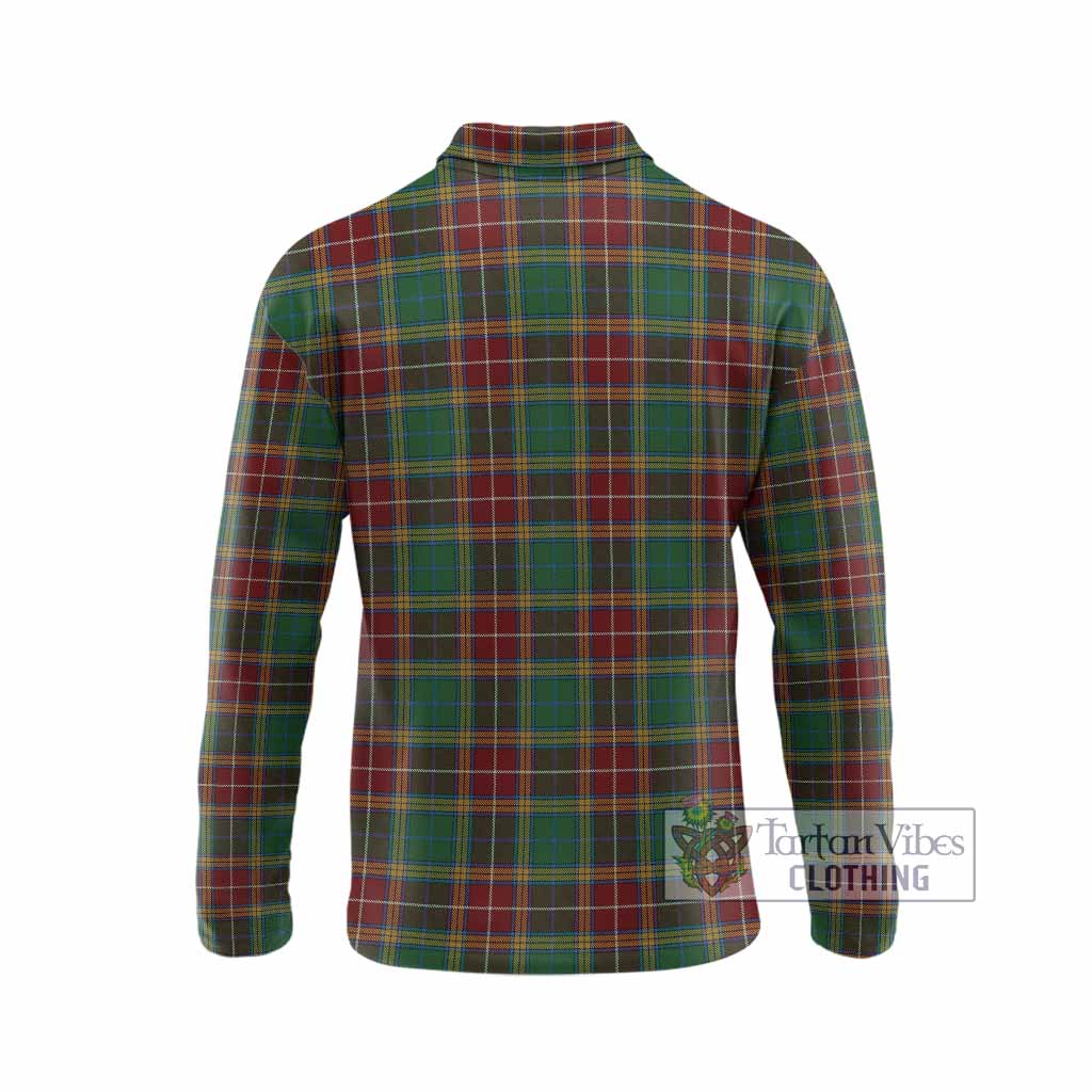 Baxter Tartan Crest Long Sleeve Polo Shirt Ferocious Lion Style