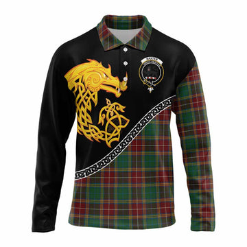 Baxter Tartan Crest Long Sleeve Polo Shirt Legendary Dragon Knot Half Style