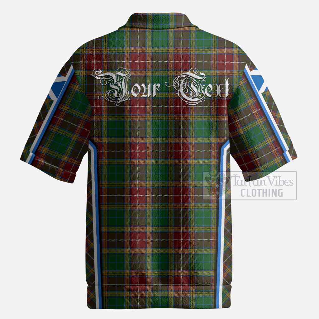 Baxter Tartan Crest Men’s Polo Sweater Top Scotland Coat of Arm Flag Style