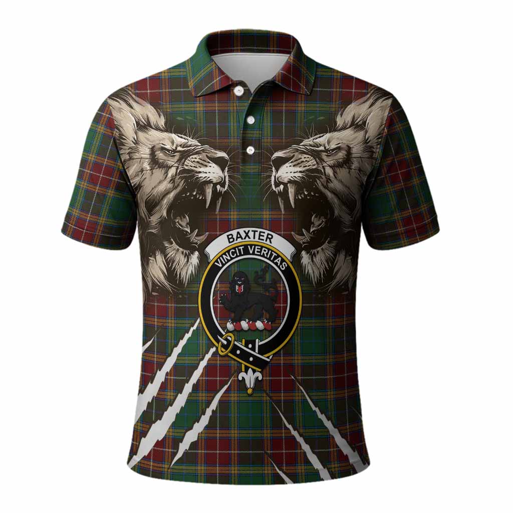 Baxter Tartan Crest Polo Shirt Ferocious Lion Style