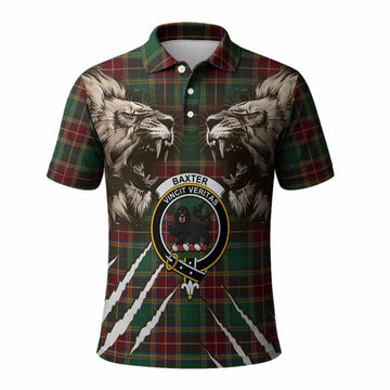 Baxter Tartan Crest Polo Shirt Ferocious Lion Style