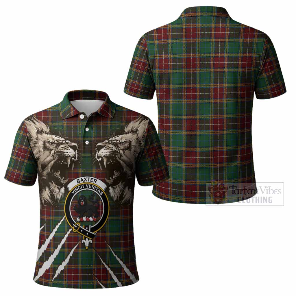 Baxter Tartan Crest Polo Shirt Ferocious Lion Style