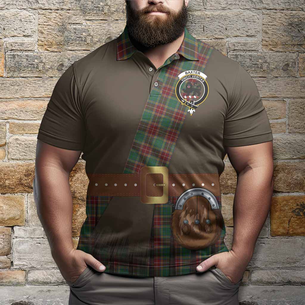 Baxter Tartan Crest Polo Shirt Kilt Costume Style