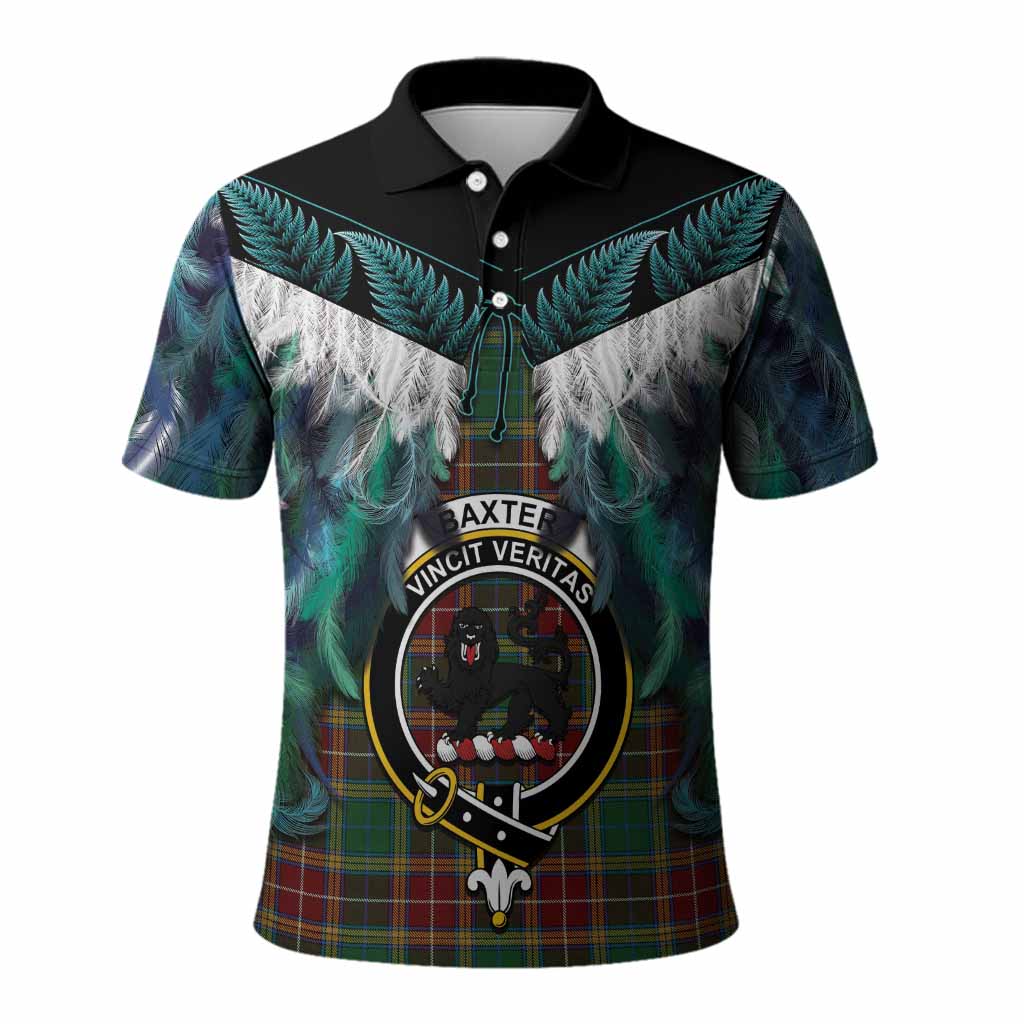 Baxter Tartan Crest Polo Shirt New Zealand Maori Korowai Cloak