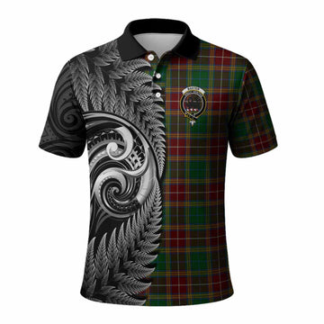 Baxter Tartan Crest Polo Shirt With New Zealand Silver Fern Maori Koru