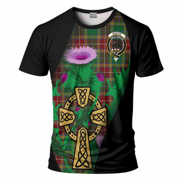 Baxter Tartan Crest T-Shirt Celtic Cross Thistle Flowers