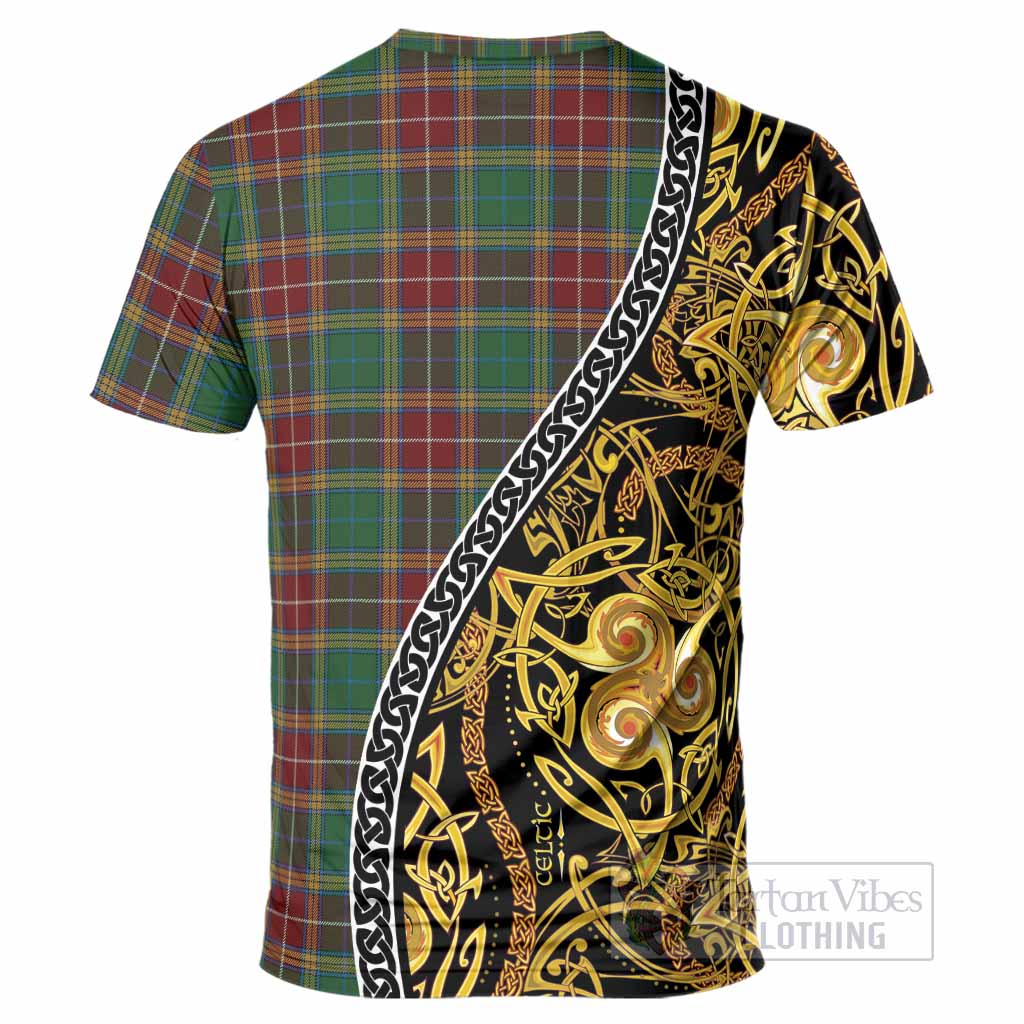 Baxter Tartan Crest T-Shirt Celtic Knot and Triple Trickle Spiral Symbols