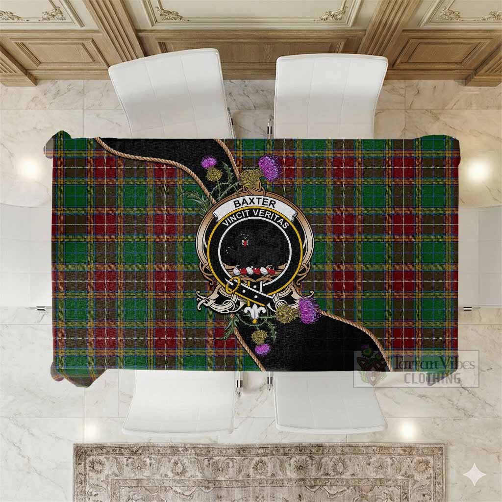 Baxter Tartan Crest Tablecloth Scottish Thistle Spirit - Tartan Vibes Clothing
