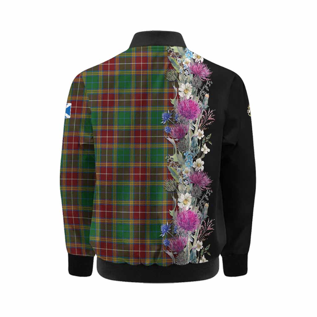 Baxter Tartan Crest Thistle Floral Kid Bomber Jacket Kid - Tartan Vibes Clothing