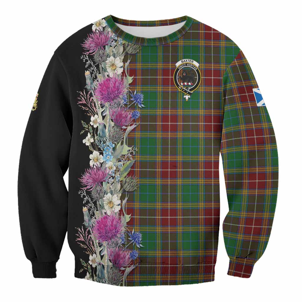 Baxter Tartan Crest Thistle Floral Sweatshirt Unisex - Tartan Vibes Clothing