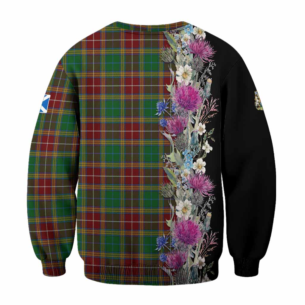 Baxter Tartan Crest Thistle Floral Sweatshirt - Tartan Vibes Clothing