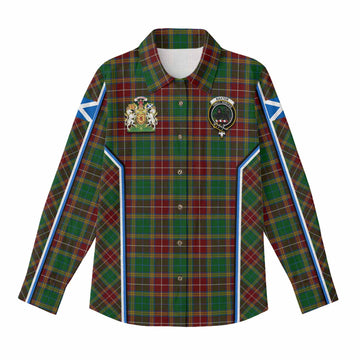 Baxter Tartan Crest Women Casual Shirt Scotland Coat of Arm Flag Style - Tartan Vibes Clothing