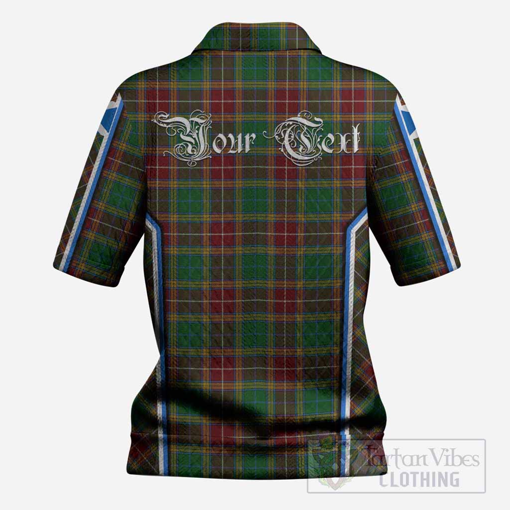 Baxter Tartan Crest Women’s Polo Sweater Top Scotland Coat of Arm Flag Style