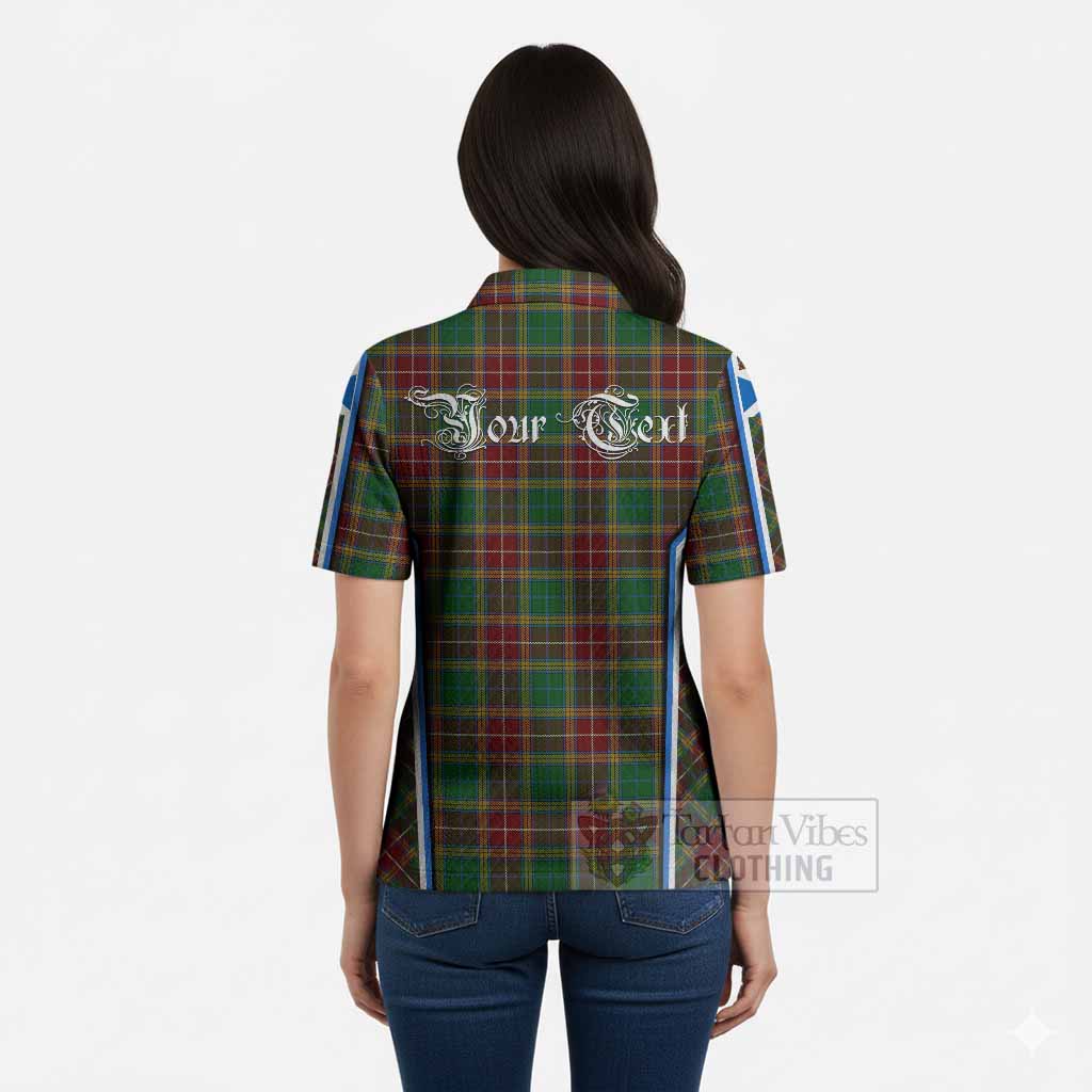 Baxter Tartan Crest Women’s Polo Sweater Top Scotland Coat of Arm Flag Style