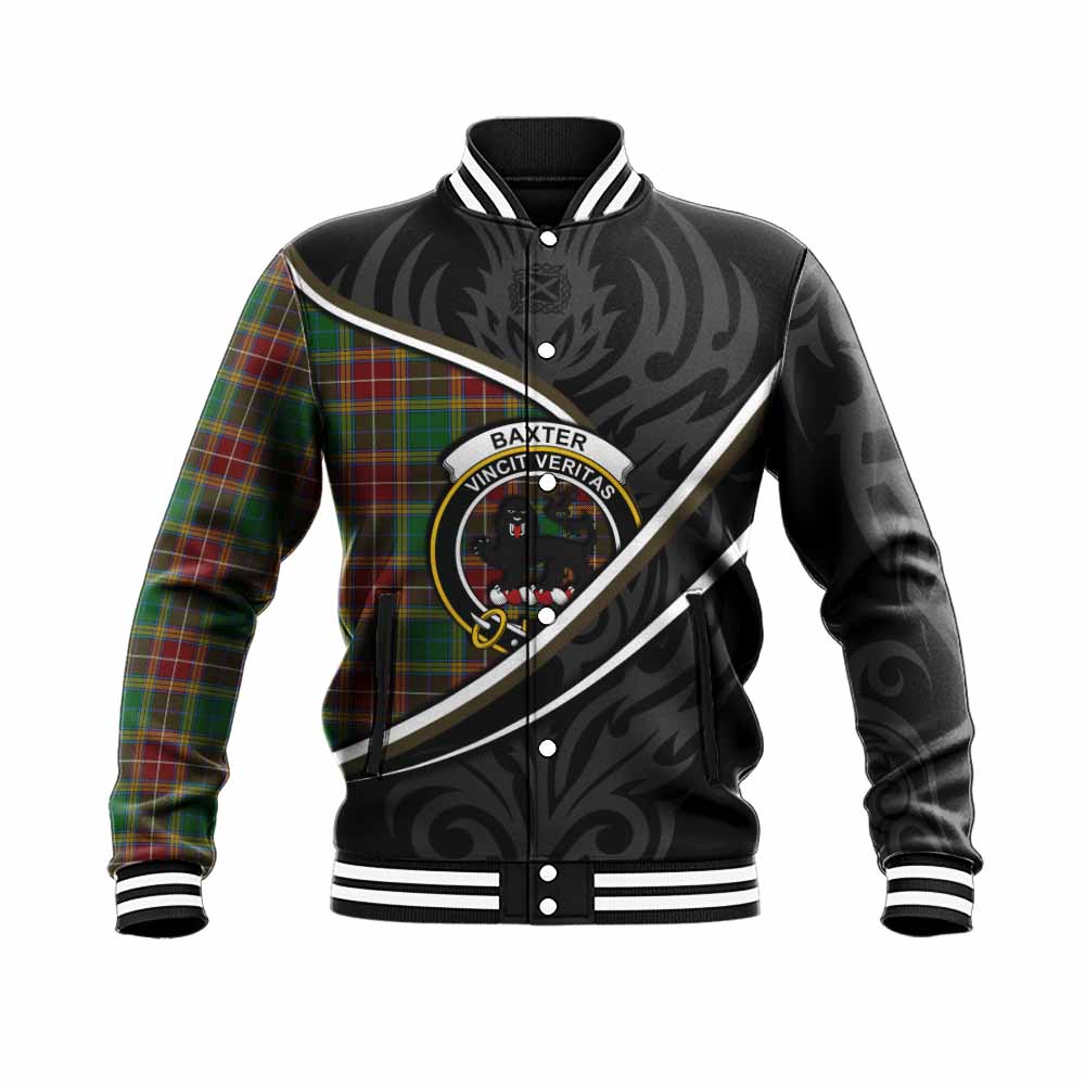 Baxter Tartan Family Crest Baseball Jacket Celtic Scottish Thistle Floral - Tartan Vibes Clothing