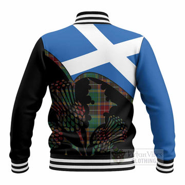 Baxter Tartan Family Crest Baseball Jacket Scotland Thistle Floral Flag Style