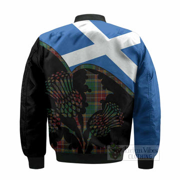 Baxter Tartan Family Crest Bomber Jacket Scotland Thistle Floral Flag Style