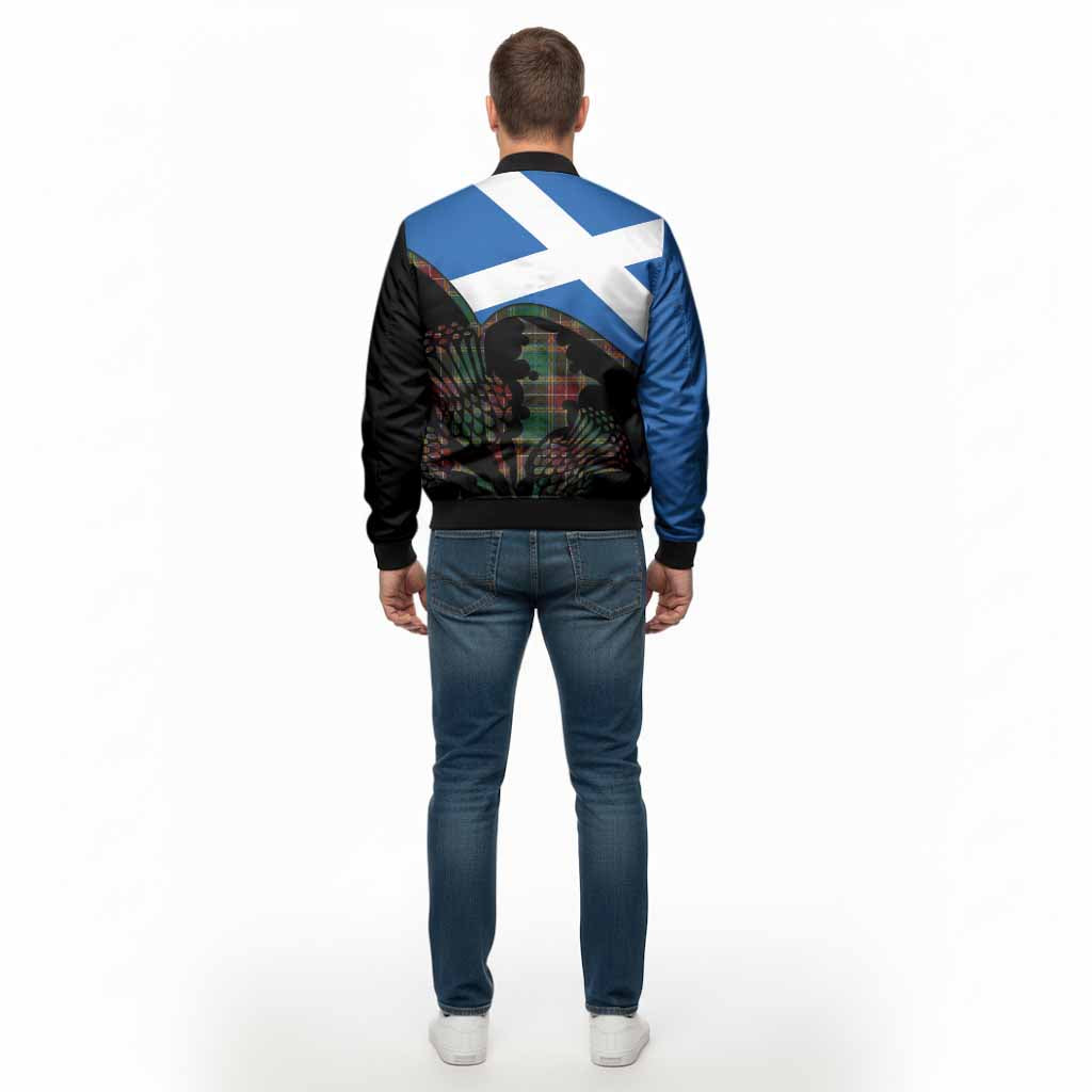 Baxter Tartan Family Crest Bomber Jacket Scotland Thistle Floral Flag Style