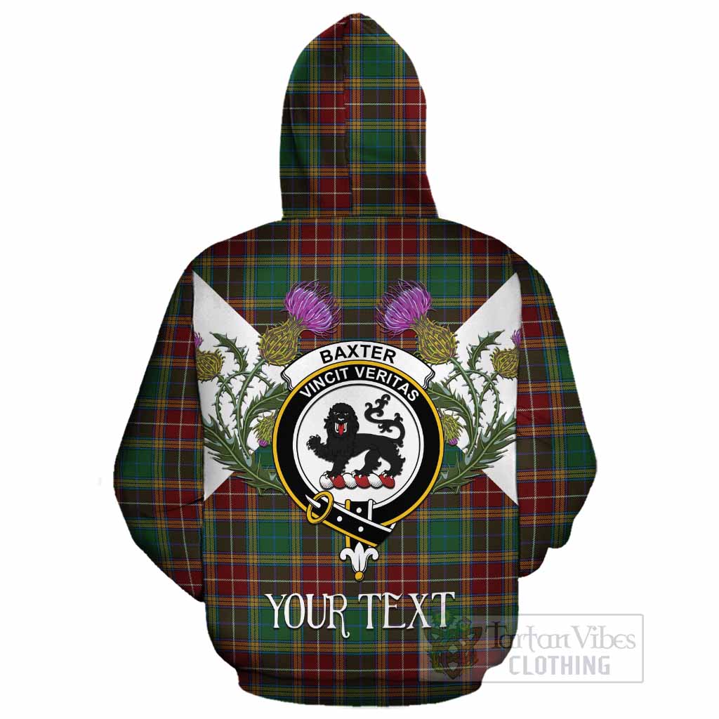 Baxter Tartan Family Crest Cotton Hoodie Scottish Burns Night Thistle Floral