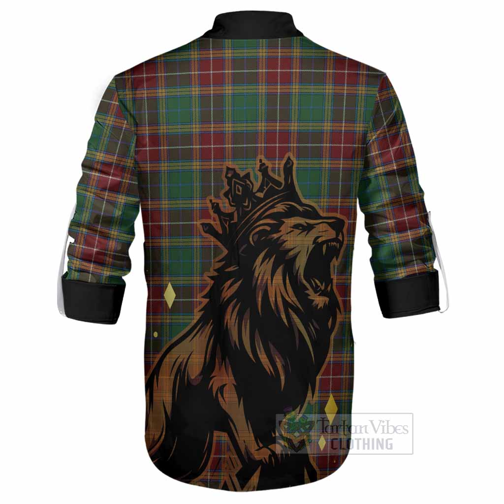 Baxter Tartan Family Crest Ghillie Shirt Crowned Lion Roaring