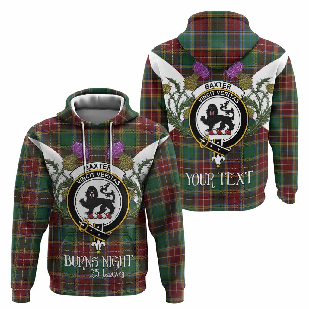 Baxter Tartan Family Crest Hoodie Scottish Burns Night Thistle Floral