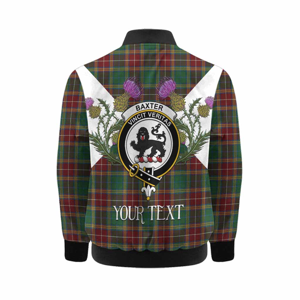 Baxter Tartan Family Crest Kid Bomber Jacket Scottish Burns Night Thistle Floral