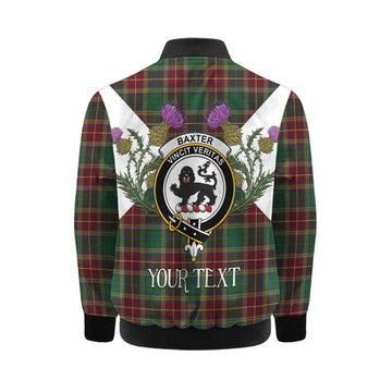 Baxter Tartan Family Crest Kid Bomber Jacket Scottish Burns Night Thistle Floral