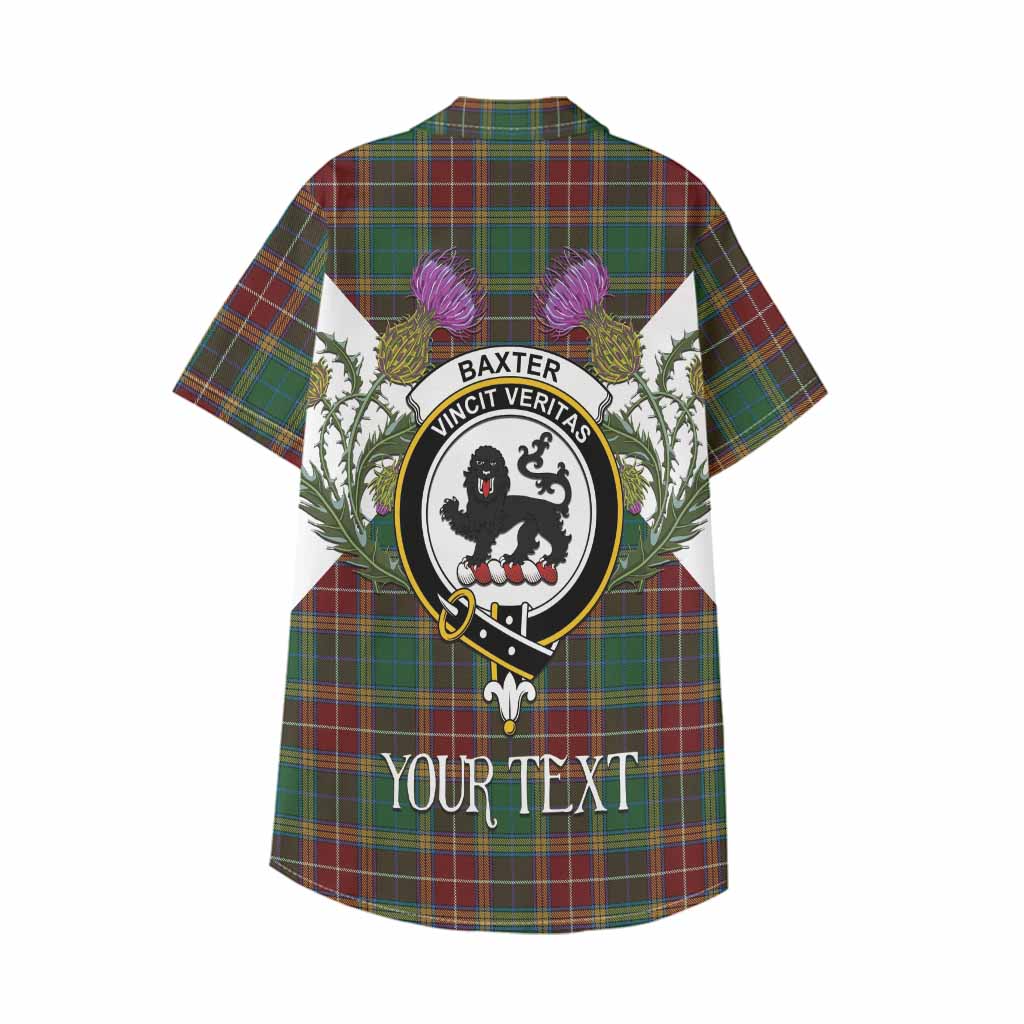 Baxter Tartan Family Crest Kid Hawaiian Shirt Scottish Burns Night Thistle Floral