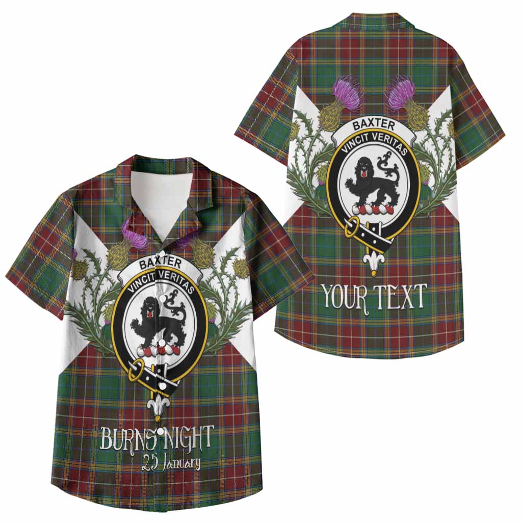 Baxter Tartan Family Crest Kid Hawaiian Shirt Scottish Burns Night Thistle Floral